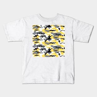 Black and Yellow Camo pattern Camouflage Kids T-Shirt